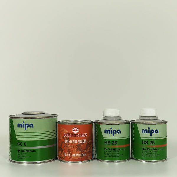 Kreidler-Farben Lackdose (250 ml) mit Klarlack und 2x Härter