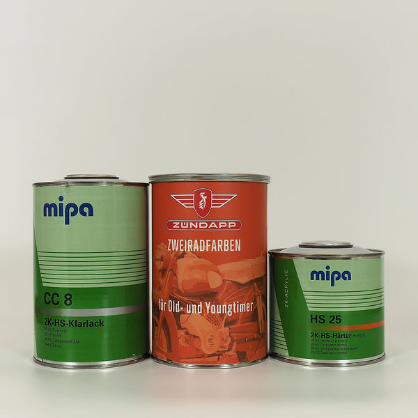 Zündapp-Farben Lackdose (1 Liter) mit Klarlack und Härter