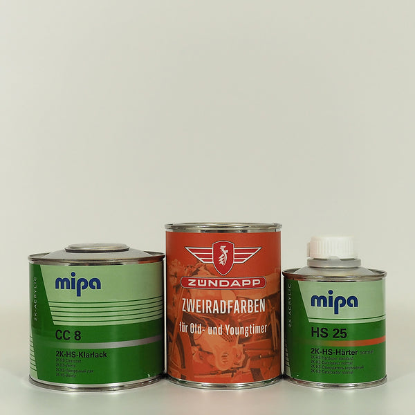 Zündapp-Farben Lackdose (500 ml) mit Klarlack und Härter