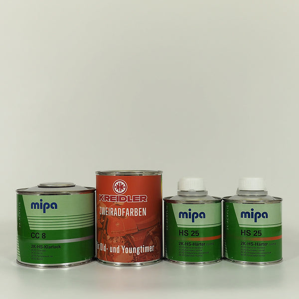 Kreidler-Farben Lackdose (500 ml) mit Klarlack und 2x Härter