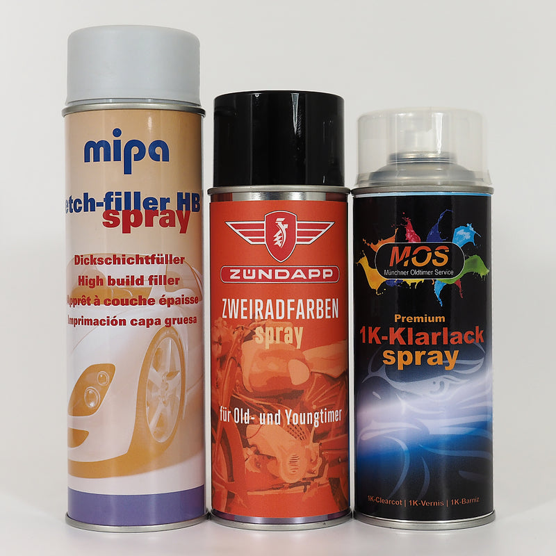 Zündapp-Farben Spraydose mit Füller und 1K-Klarlack
