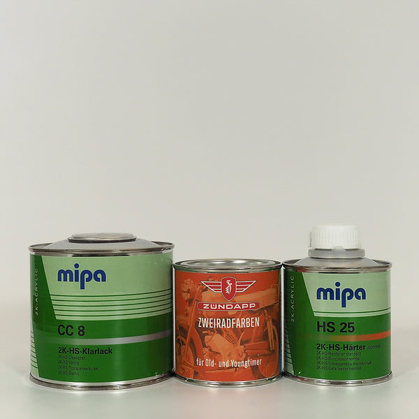 Zündapp-Farben Lackdose (250 ml) mit Klarlack und Härter